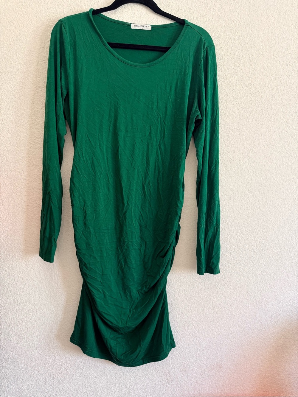 Green Long-Sleeve Maternity Women's Dress